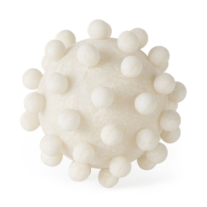 Neutral Knobby Ball Sculpture 6"Dia.