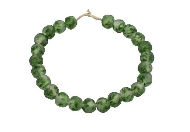 Small Hand-Crafted Vintage Frosty Green Sea Glass Beads