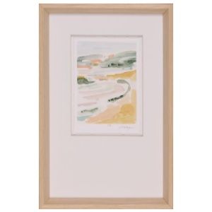 Framed Abstract Coastal Watercolor II 12"W x 17"H