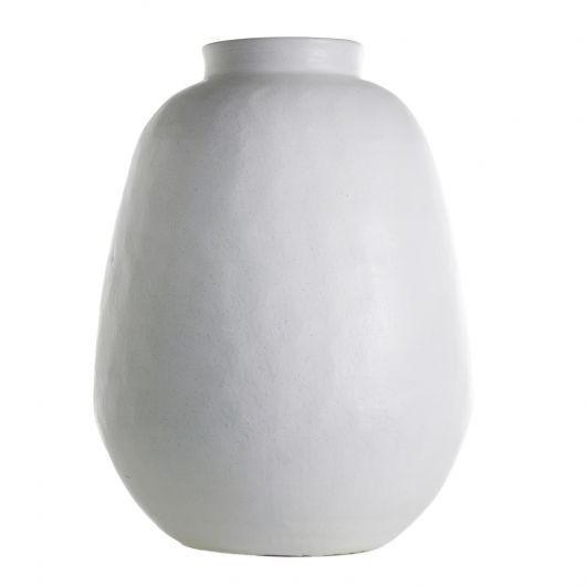 White Ceramic Vase 21.5" Dia. x 30.5"H