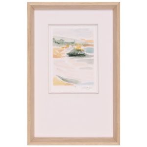 Framed Abstract Coastal Watercolor I 12"W x 17"H