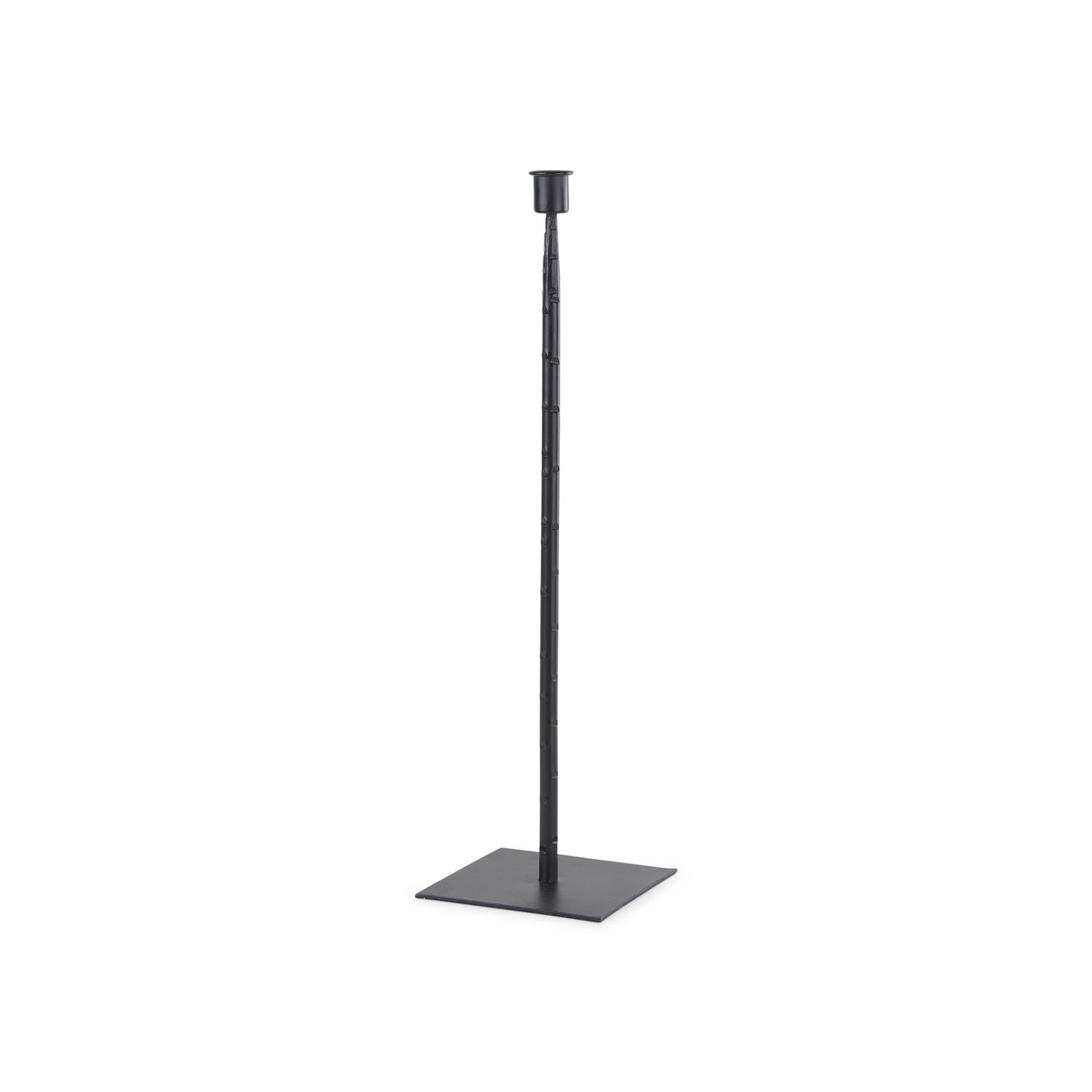 18" Etched Black Iron Candle Holder