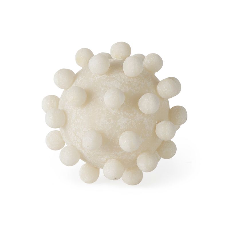 Neutral Knobby Ball Sculpture 4.7"Dia.