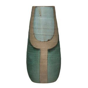 Hand-Painted Teal Green Terracotta Vase