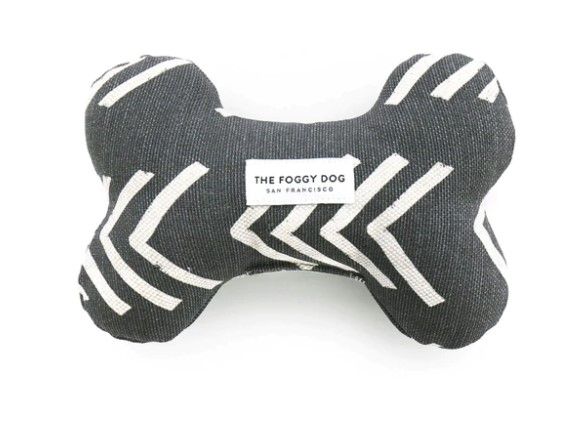 Cotton Blend Gray Bone Dog Toy