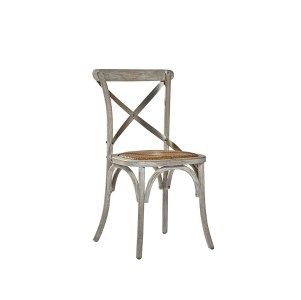 Gray Driftwood and Rattan Side Chair 17.5''W x 22'''D x 34''H