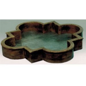 Weathered Wood Tray with Antique Pewter Metal Bottom 22.75"L x 23.75"W x 3"H