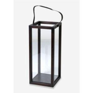 Medium Mahogany Lantern with Leather Strap