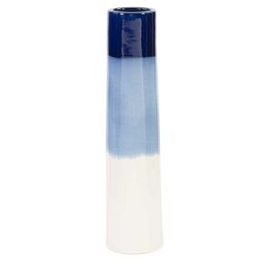 Medium White Blue and Navy Earthenware Vase