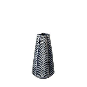Small Ceramic Navy Sculpted Vase 5"Dia. x 10"H