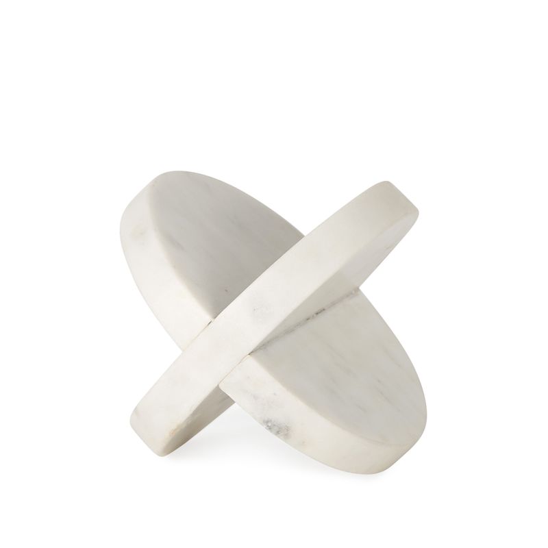 White Marble Disk Sculpture 6"Dia.