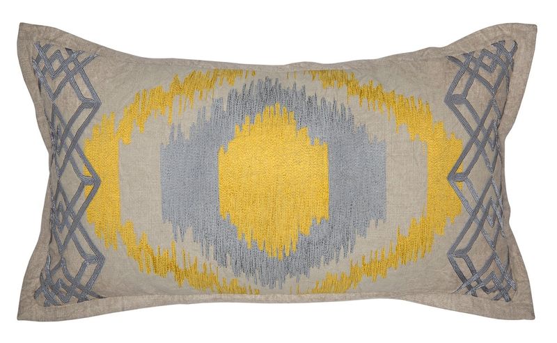 14x26 Citrus Grey Patterned Lumbar Pillow