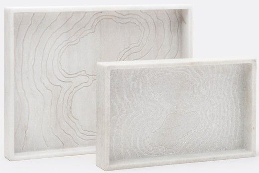 Large Hand Crafted White Marble Decorative Tray