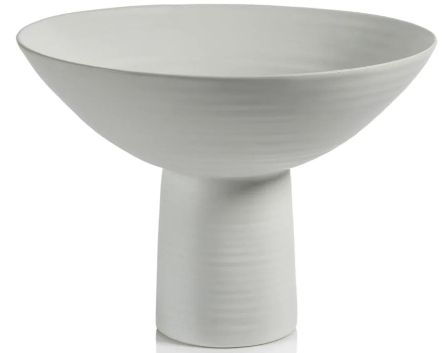 White Funnel Bowl 14"Dia. x 10"H