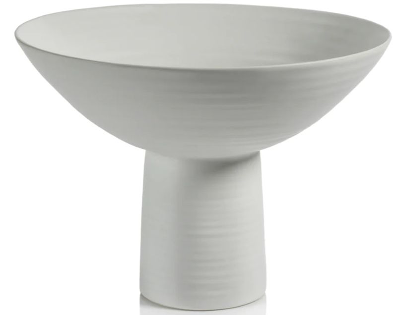 White Funnel Bowl 14"Dia. x 10"H