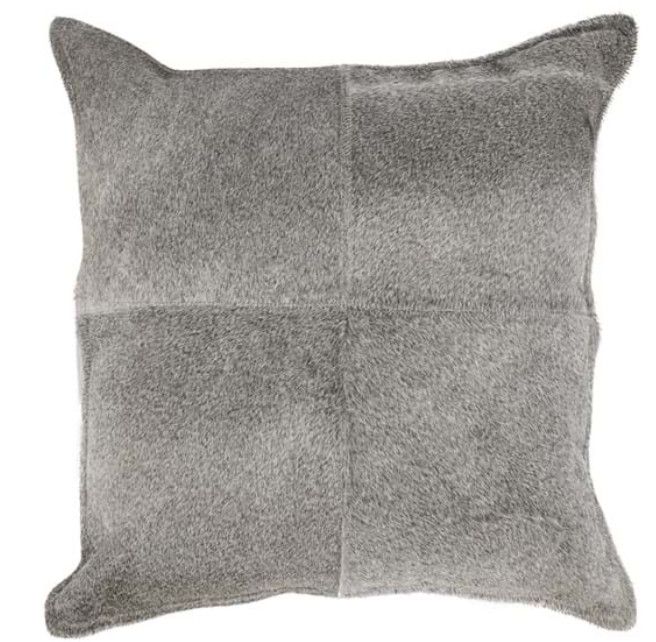20" x 20" Gray Hide Pillow