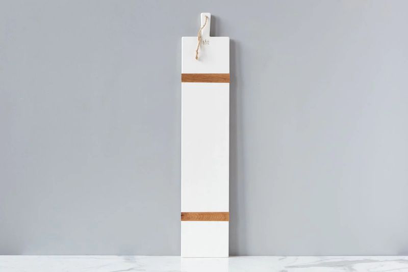 40" Long Rectangular White Wooden Charcuterie Plank