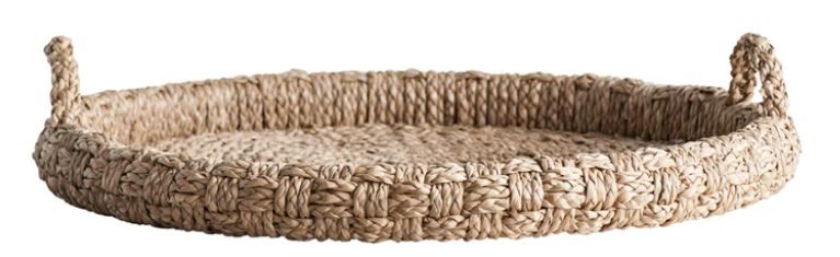 29" Dia. Braided Round Tray w/ Handles