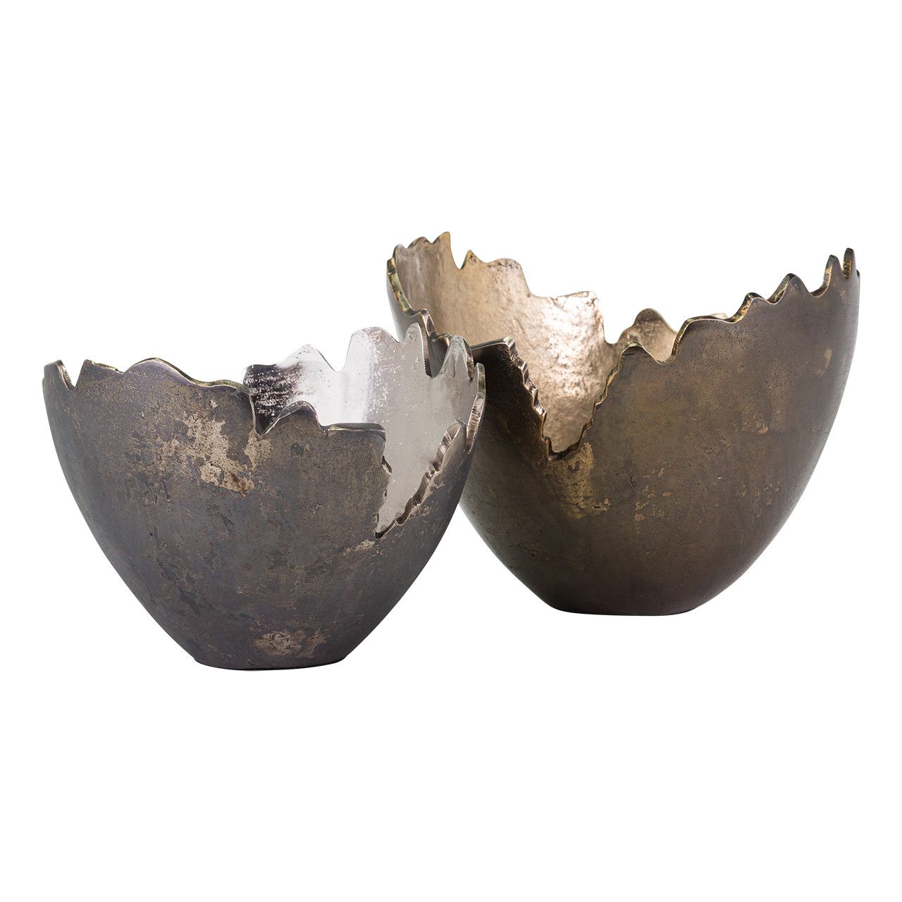 Small Silver Bowl with Organic Edges 9"Dia. x 7"H