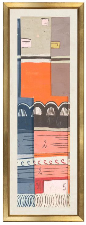 Colorful Vertical Giclee In An Antiqued Gold Frame 6"W x 18"H