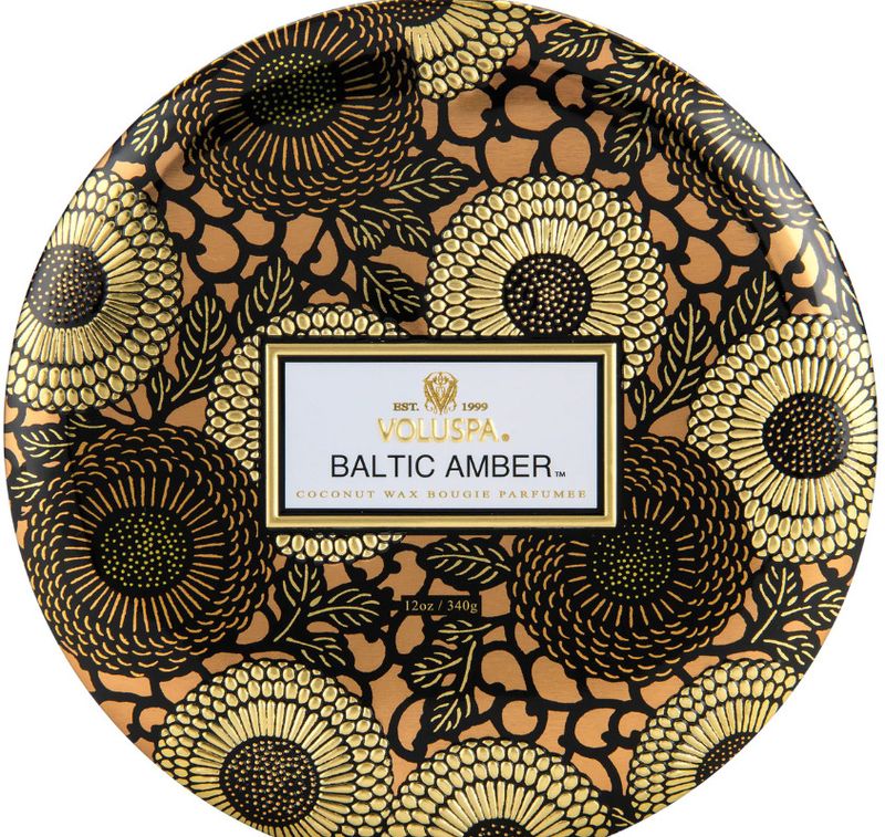 Baltic Amber 3 Wick Tin Candle