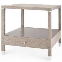 One-Drawer Side Table in Taupe Grey Finish 23"W x 20"D x 22.5"H