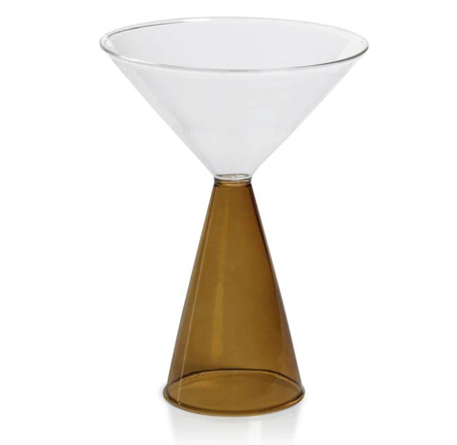 Martini Glass with Amber Colored Stem