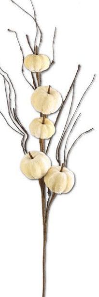 38" Velvet Ivory Pumpkin Stem