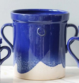 Handthrown Blue Ombre Crock