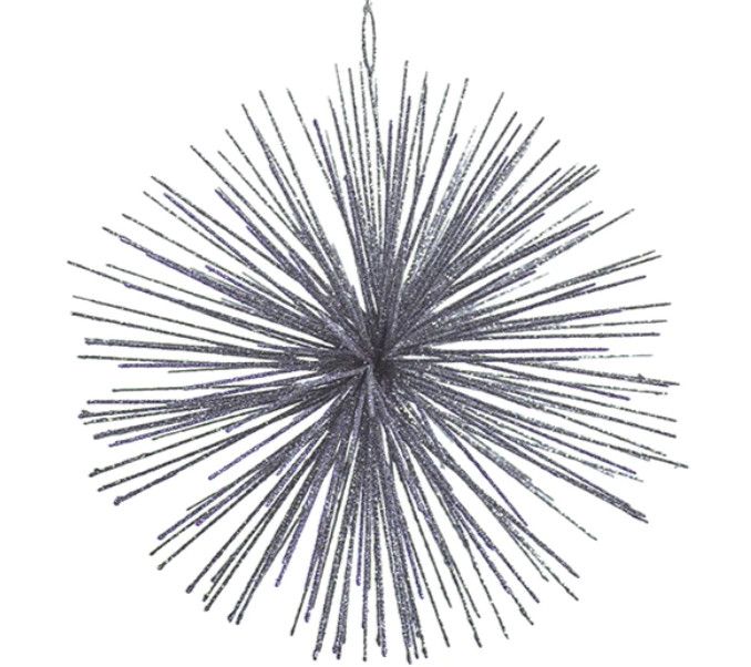 6" Silver Starburst Ornament