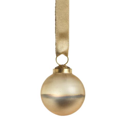Small Matte Gold Ombre Glass Ornament