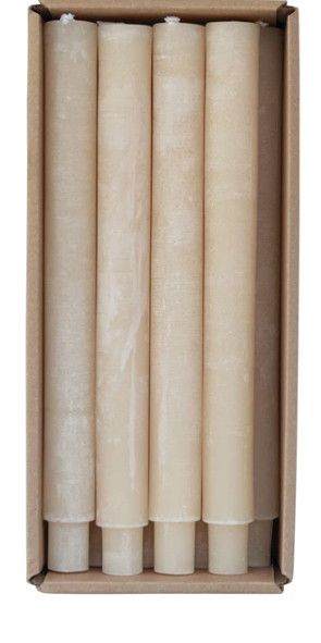 10" Set of 12 Natural Tapered Candle Sticks
