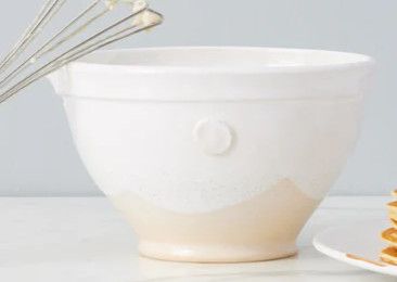 Large Ivory Handcrafted Mixing Bowl 10"Dia.  x 5"H