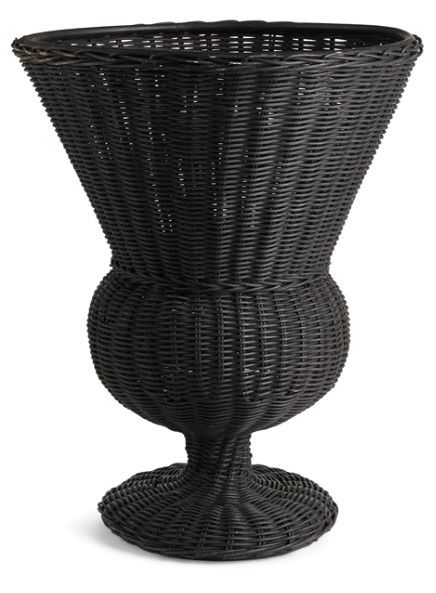 Black Woven Footed Urn 14"Dia. x 18"H