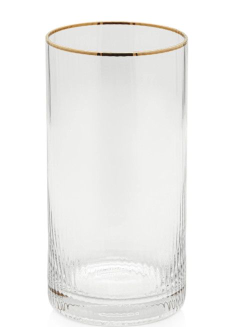 Highball Glass with Gold Rim