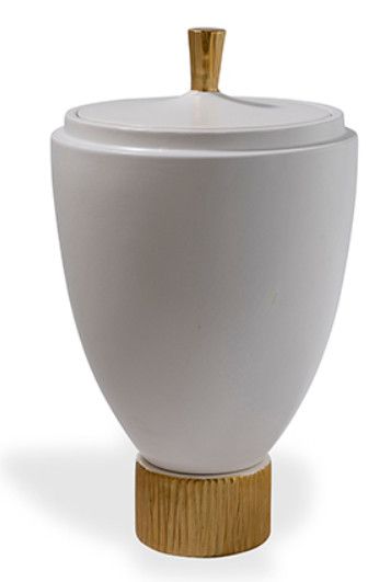 17" Ivory Canister w/ Gold Accents
