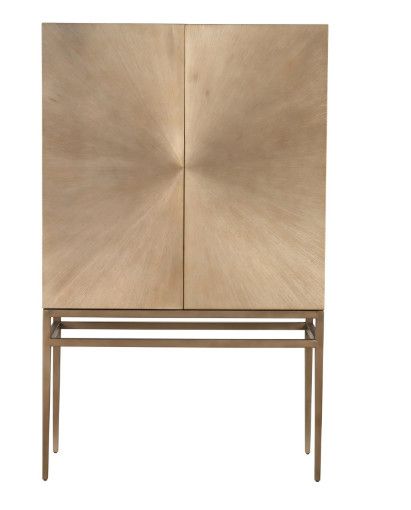 Two Door Cast Aluminum Bar Cabinet in Aged Brass Finish 42"W x 18"D x 68"H