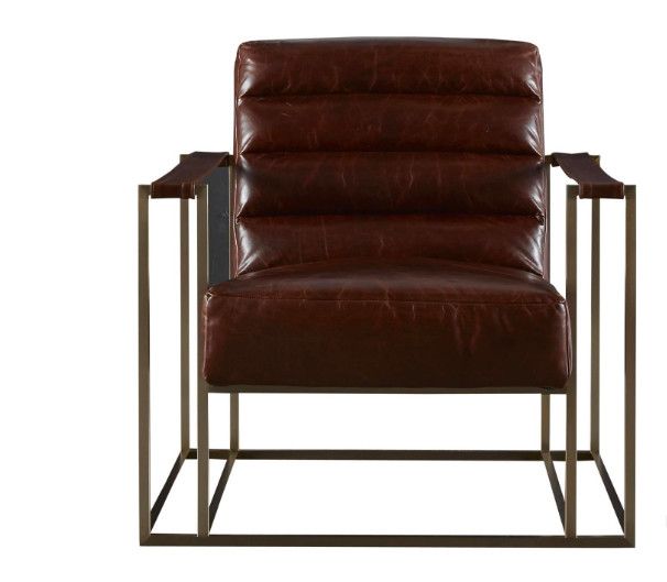 Accent Chair in Rich Leather Upholstery 34"W x 36"D x 35"H