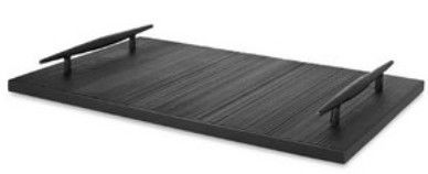 Black Marble Tray with Handles 24"W x 15"D x 3"H
