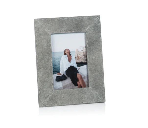 4x6 Gray Suede Picture Frame