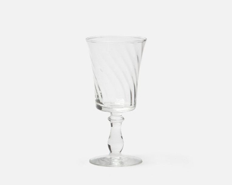 Hand Blown Clear Wine Glass