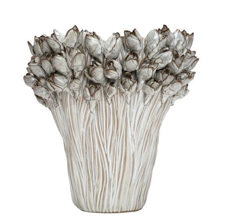 Porcelain Petal Ceramic Vase 10"Dia. x 11"H