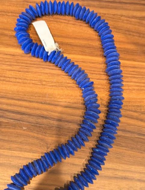 Small Blue Disk Glass Beads