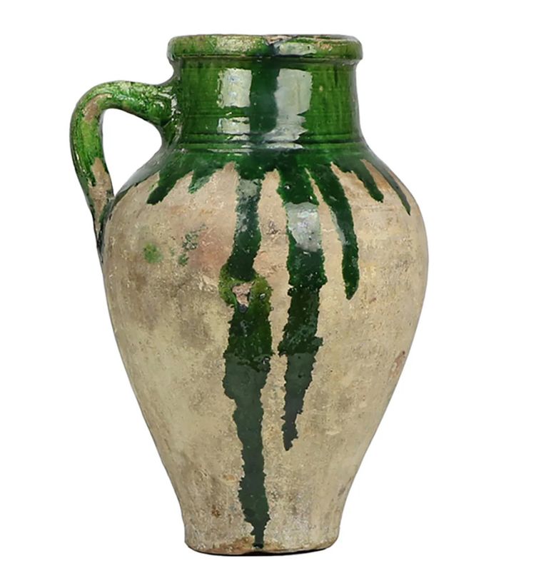Small Vintage Olive Jar 7"Dia. x 11"H