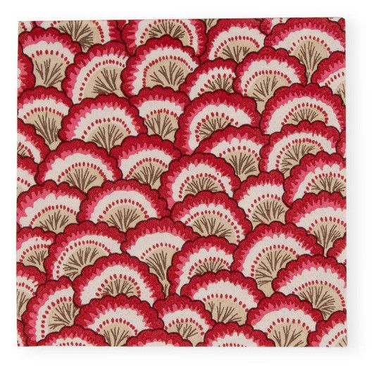 Red Scalloped Cocktail Napkins