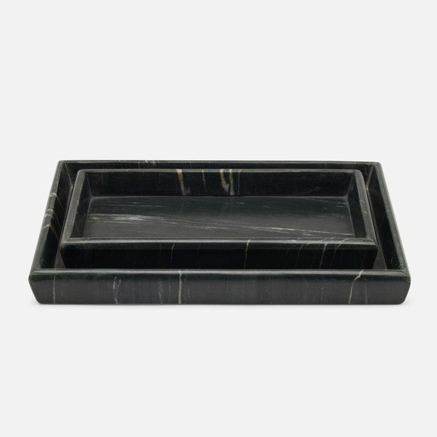 Black Marble Tray 13"L x 10"W x 1"H