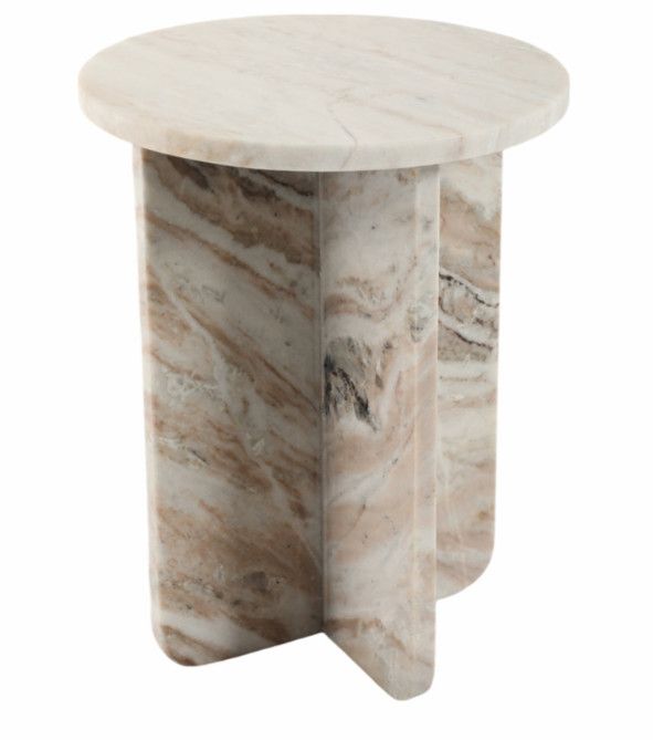 Round Marble Drink Table 4"Dia. x 18"H
