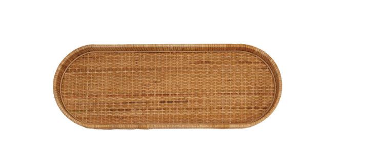 Small Natural Rattan Tray 21.5”W x 8”D x 1.5”H