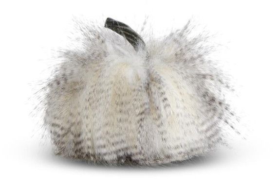 Small Gray Faux Fur Pumpkin
