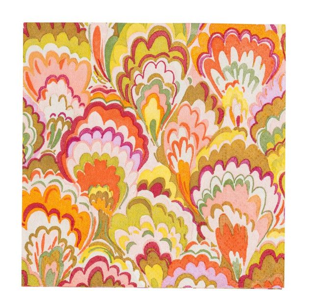Multicolor Marbled Cocktail Napkins